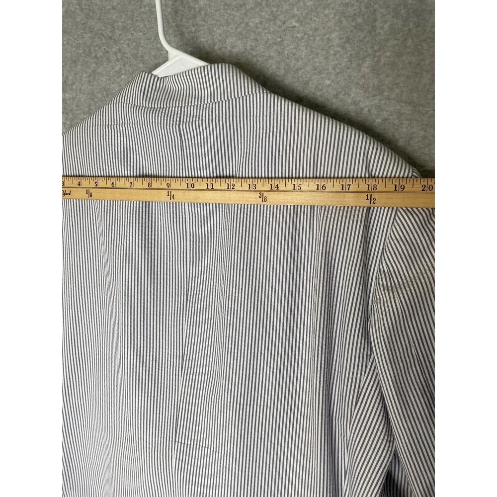 Jos A Bank Stays Cool Tailored Fit Suit Mens 41R Seersucker‎ Striped Blue White